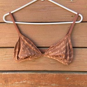 Summer Mesh Triangle Bralette Latte Swirl